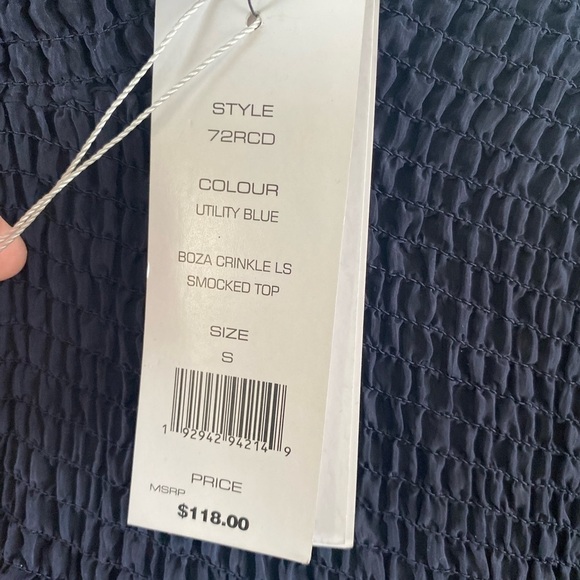 French Connection Boza Ruffle Neck Blouse, Utility Blue - Picture 14 of 14